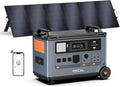OSCAL Solar Generator 3600Wh PowerMax 6000 with 500W Portable Solar Panel, 120V/240V Power Station 6000W AC Outlets (9000W Peak), 2200W AC Charging/2400W Solar Charging, Home Battery Backup