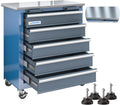 LARBANKE 5-Drawer Rolling Tool Chest with Stainless CounterTop,Tool Chest with Keyed Locking System, with Wheels and Foot Pads,Rolling Tool Cabinet with Drawer Liners,Unique Link Buckle for Connecting