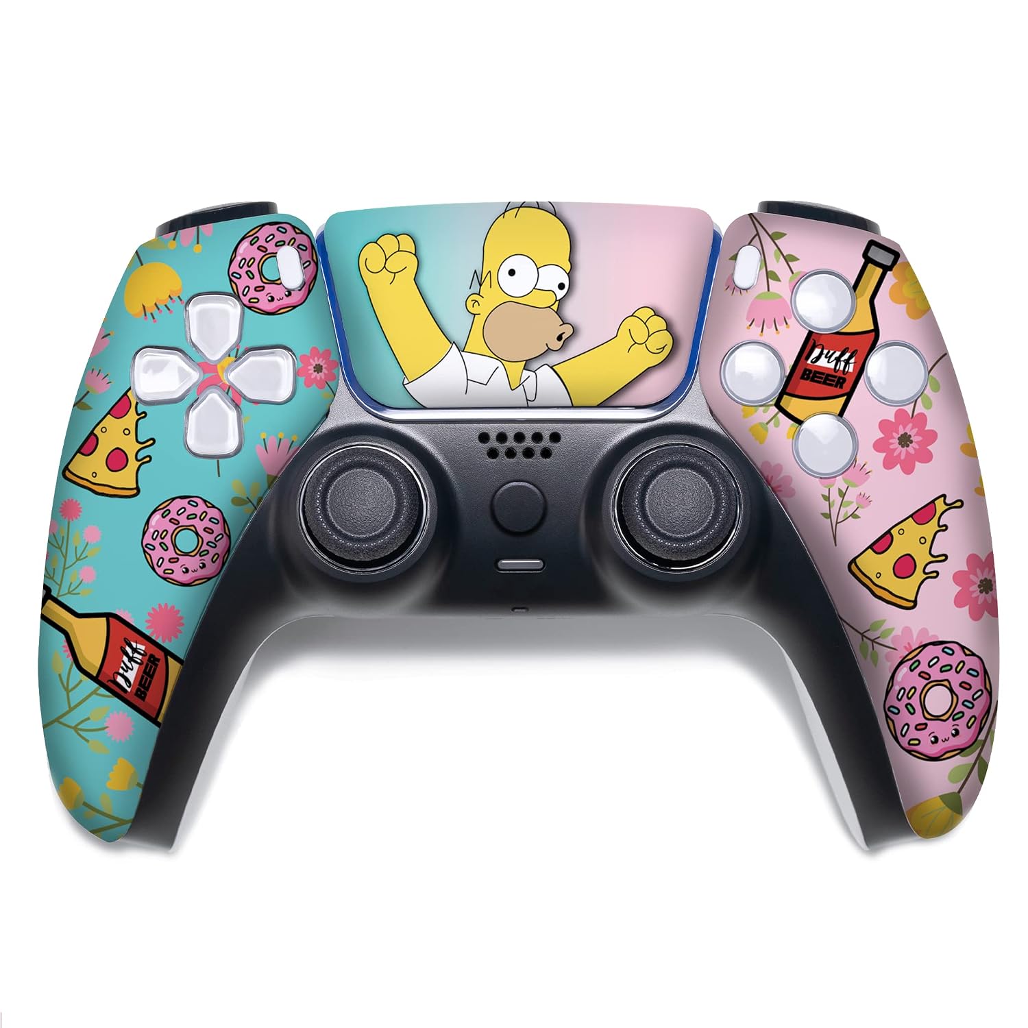 Simpsson Custom PS-5 Controller Wireless compatible with Play-Station 5 Console by BCB Controllers | Proudly Customized in USA with Permanent HYDRO-DIP Printing (NOT JUST A SKIN)