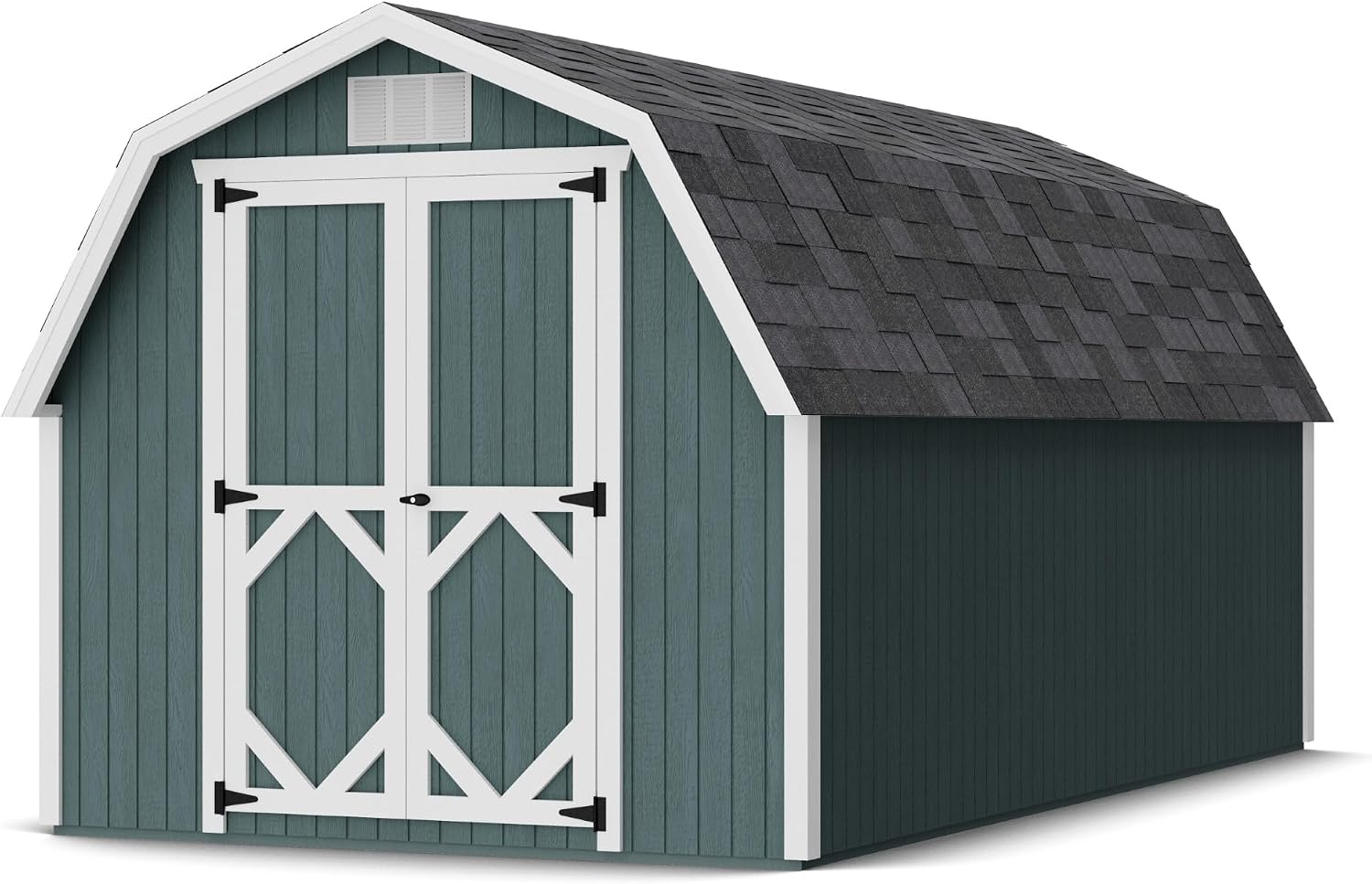 Little Cottage Co. 8x16 Classic Gambrel Barn with 4 ft. Sidewalls with Floor, Outdoor Wood Storage Shed Do-It-Yourself Precut Kit