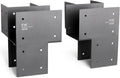 2 Pack 6''x6'' (Actual Size 5.5''x5.5'') Heavy Duty Stainless Steel Corner Post Caps Tie Bracket, Fit Connecting Wood Gazebo, Deck Patio Post and Wood Beams Bracket. (Black)