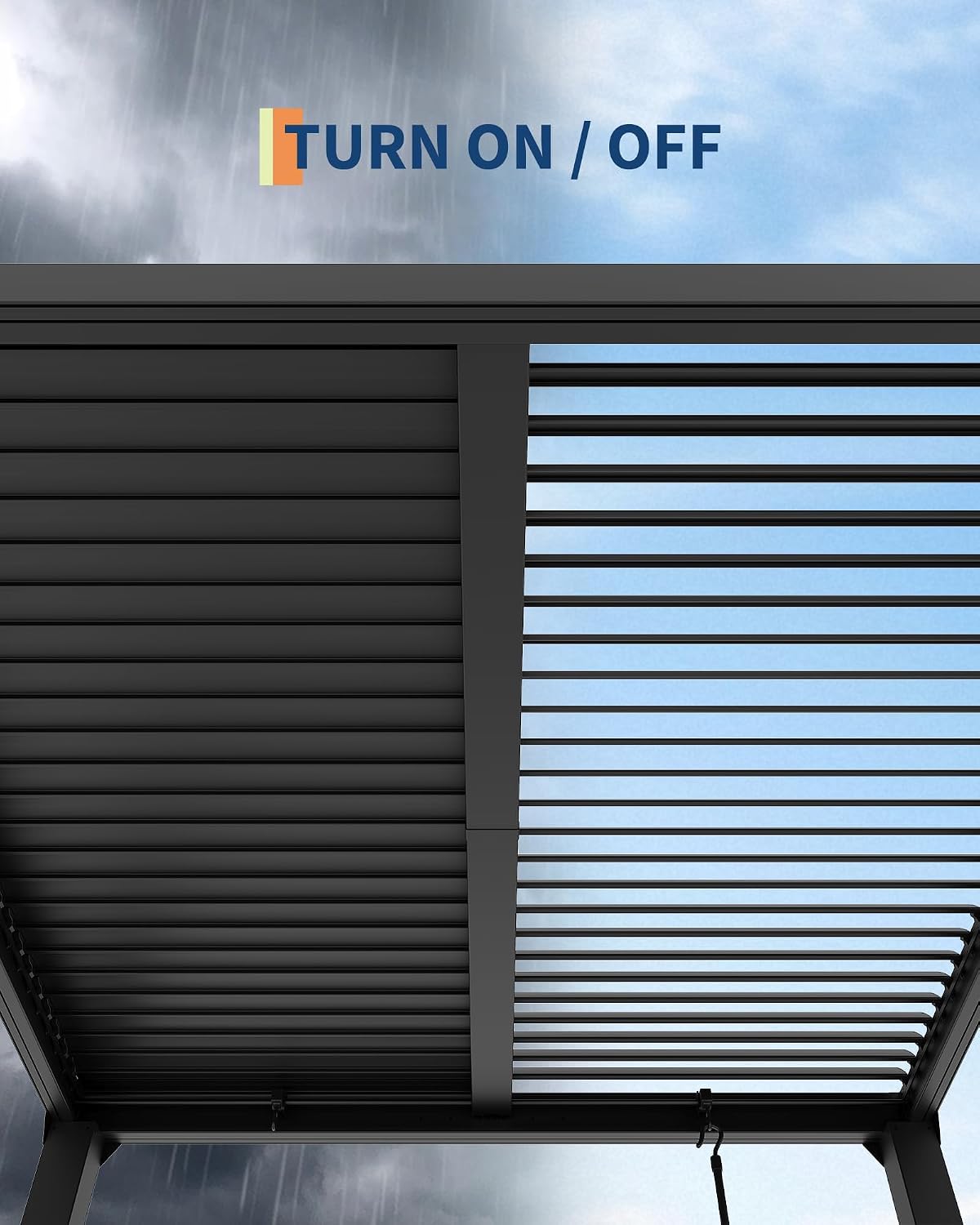 Garvee 10x10ft Louvered Pergola - Outdoor Pergolas with Adjustable Louvered Roof, Reinforced Aluminum Frame, Integrated Drainage System, Outdoor Gazebo for Deck, Patio, Backyard and Garden