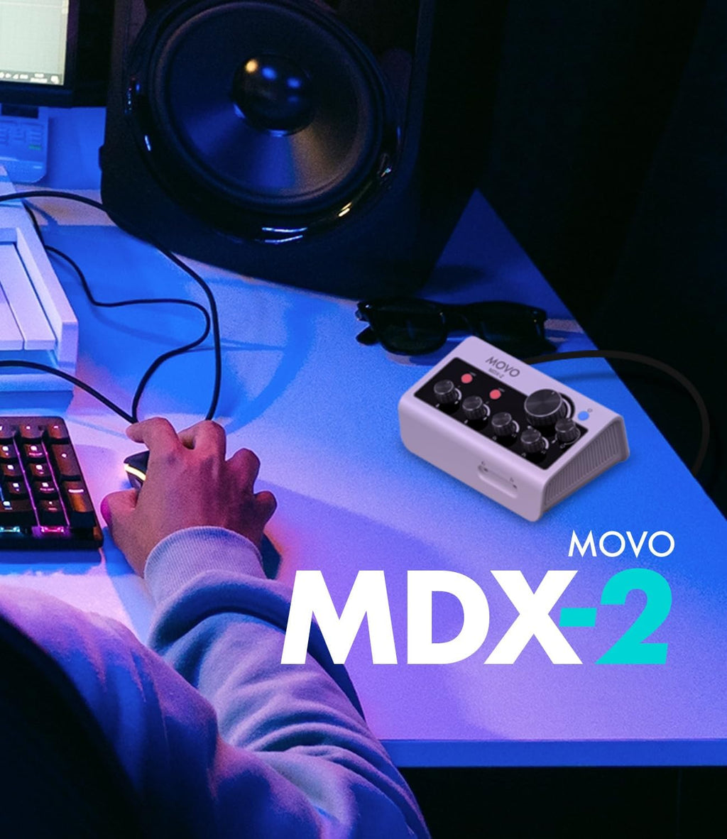 Movo Portable Podcast Equipment Bundle for iPhone/Android Phones- Podcast Kit with Audio Interface, 2 UM6 Dynamic Mics, 2 Boom Arms - for Smartphones, Computers, PC and Mac