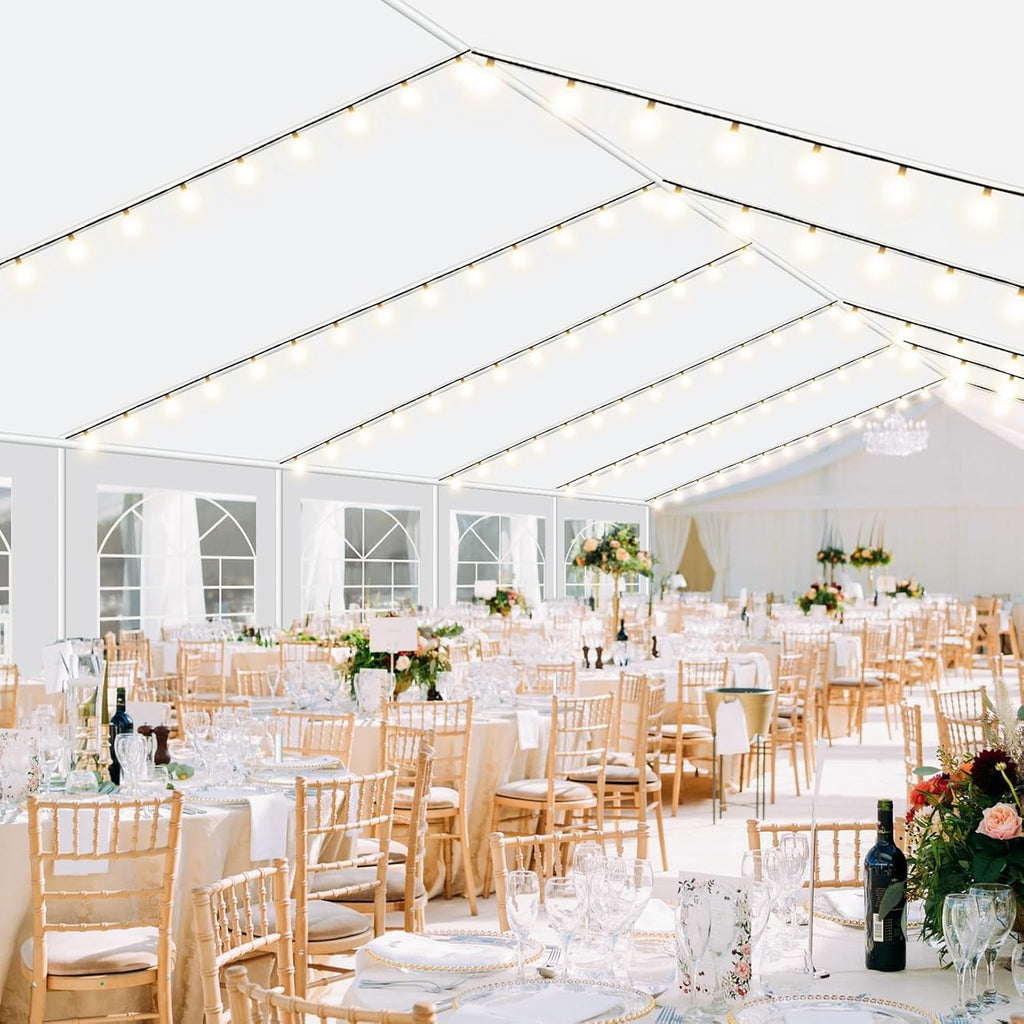COBIZI 16x32 Party Tent Heavy Duty, Tents for Parties with 6 Removable Sidewalls & 4 Built-in Sandbag, Event Wedding Tent, UV 50+, Waterproof, Strong Wind Protection, White