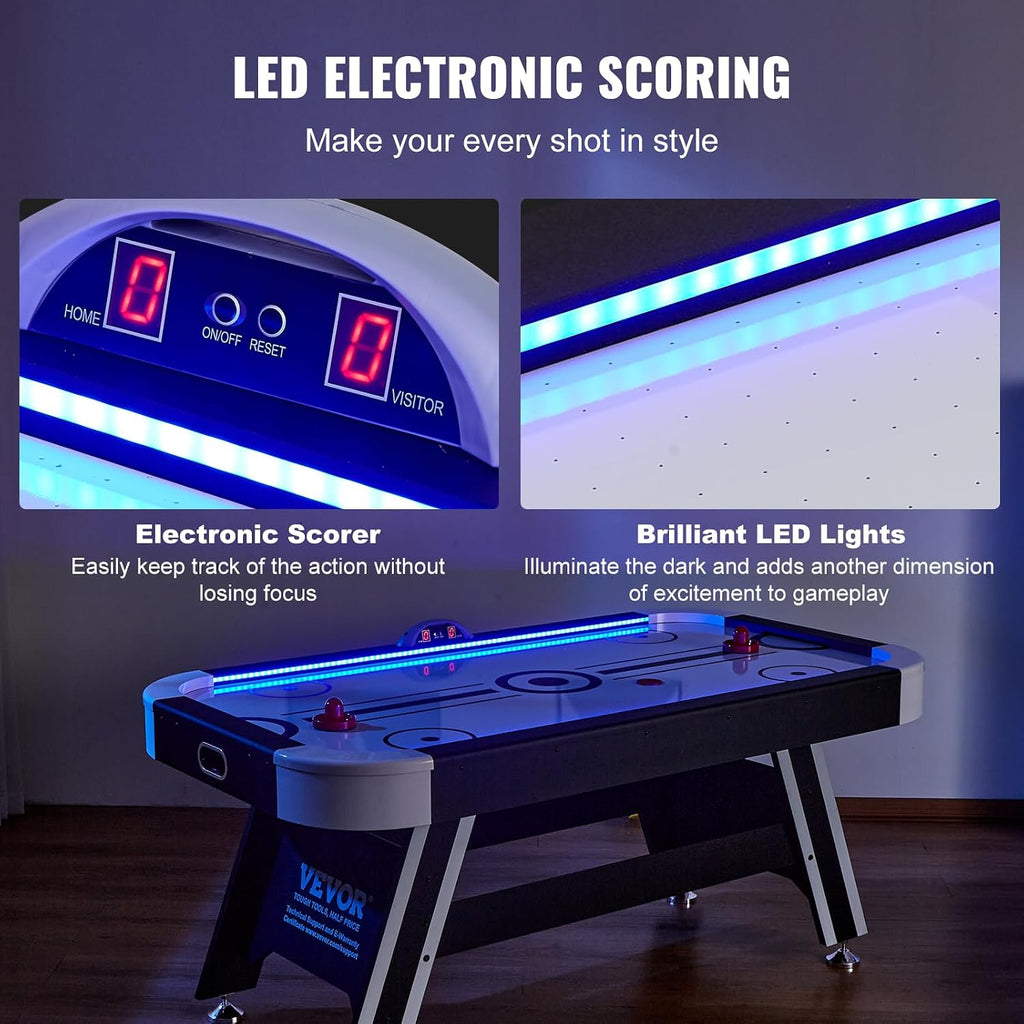 VEVOR 72' & 89' Air Hockey Tables w/LED Scoreboard, 88' 3-in-1 Multi-Game Table (Hockey/Billiards/Ping Pong) - Includes Pucks, Pushers & All Accessories for Game Room & Family | for Adult, Children, Elder