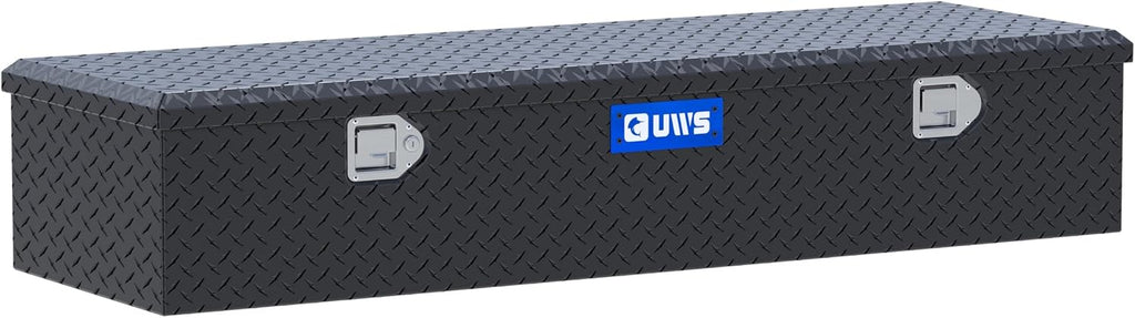 UWS EC20093 58-Inch Matte Black Heavy-Wall Aluminum 5th Wheel Truck Bed Tool Box, RigidCore Lid