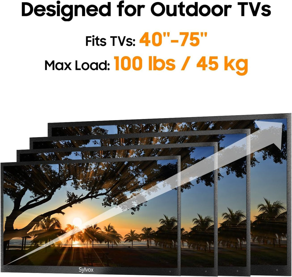 SYLVOX Outdoor TV, 75-Inch Waterproof Smart TV, 2000 nits Full Sun TV, 4K, Dolby Atmos, HDR10, Weatherproof Television with Voice Assistant Remote (Pool Pro 2.0, Latest Model)