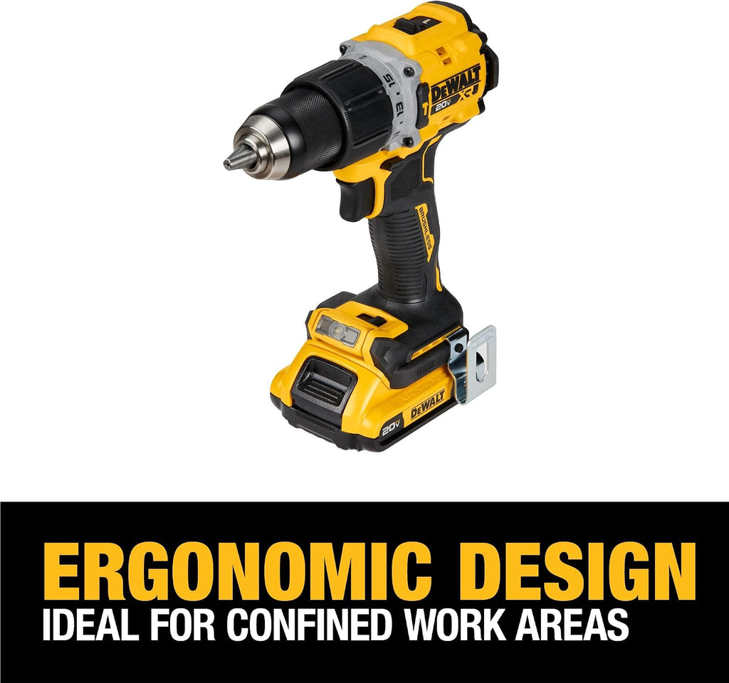 DEWALT 20V MAX* XR® Brushless Cordless 1/2 in. Hammer Drill/Driver Kit (DCD805D2), Yellow