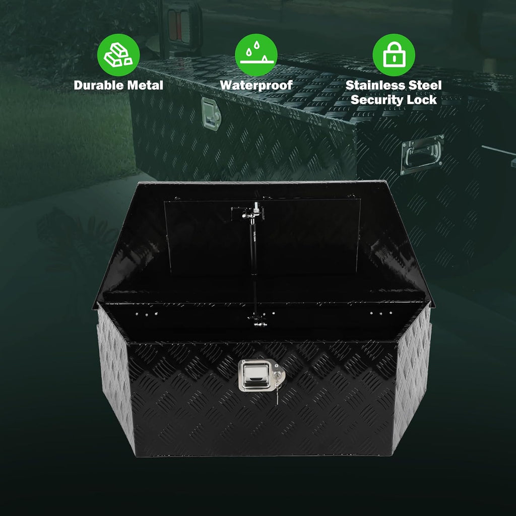 SCITOO 39 Inch Aluminum Truck Bed Tool Box,Diamond Plate Heavy Duty Crossover Storage for Most Full Size Pickups,Lockable Weatherproof Chest,Fits 39' Truck Beds,Easy Access to Load and Unload