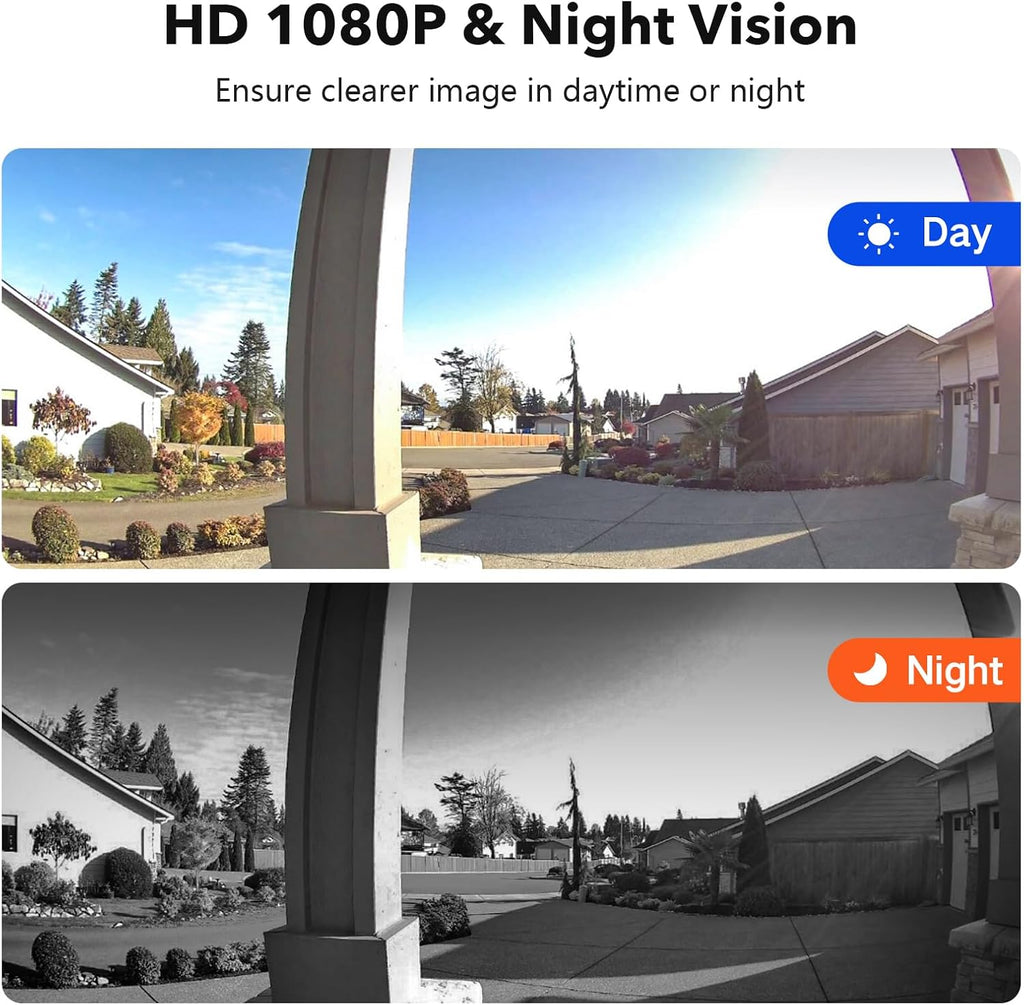 Wireless Doorbell Camera with Monitor Video Door Phone Intercom System 1080P 7'' Touch Screen Two-Way Audio Smart Door Bell with Night Vision, Motion Detection, No Monthly Fees, Tuya APP