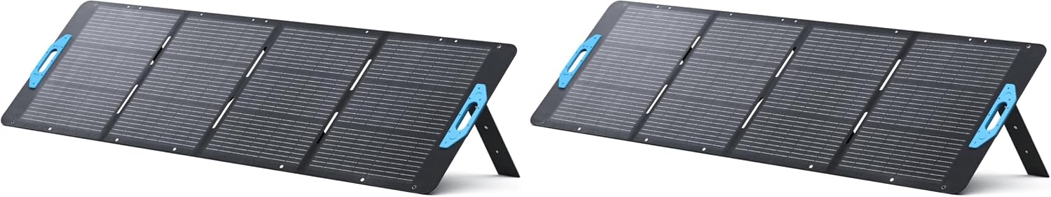 Anker SOLIX PS200 Solar Panel with Adjustable Kickstand, 200W Foldable Portable Solar Charger, IP67 Waterproof, 23% Higher Energy Conversion Efficiency, for Camping, RVs, and Blackouts (Pack of 2)