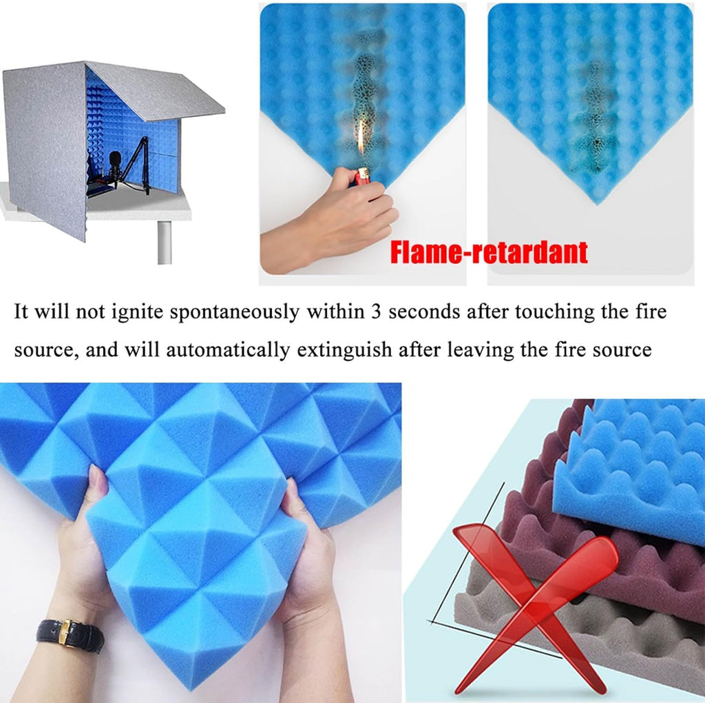 Desktop Soundproof Cover, Portable Recording Booth, Sound Isolation Room for Home Studio, for Microphone Recording Equipment Podcasts Singing Gaming and Broadcasting (Yellow 80 * 80 * 80cm)