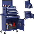 Tool Chest, 5-Drawer Rolling Tool Chest with Detachable Top Tool Box, Tool Box with Wheels, Tool Storage Cabinet for Garage, Warehouse, Workshop (Blue)
