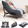 HOMRELEXA Modern Accent Chair, Giant Bean Bag Lounge Chairs with Sturdy Metal Frame & Washable Cover, Comfy Upholstered Chair for Reading Room, Bedroom, Grey