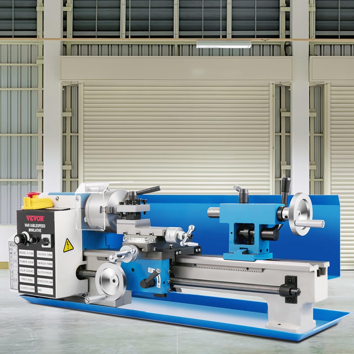 VEVOR Metal Lathe, Upgraded Digital Display 7'x14' Benchtop Metal Lathe 550W Variable Speed 2250RPM with 3-jaw Chuck CNC Mini Lathe Machine Precision Mini Lathe Tool Box for Metal Turning