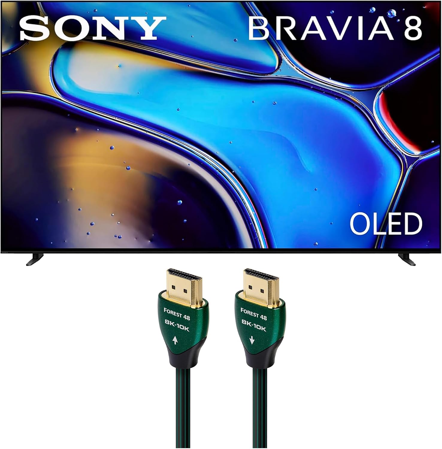 Sony K55XR80 55 Inch IMAX Enhanced Bravia OLED 4K HDR Google TV with an AudioQuest Forest HDM48FOR225 2.25M 48G 8K-10K HDMI Digital Cable (2024)