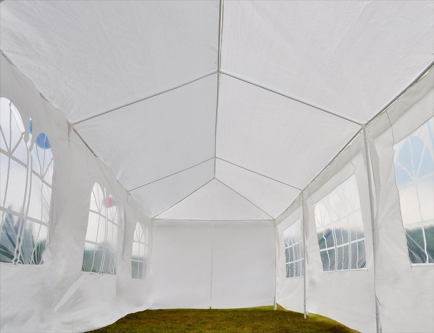 GOJOOASIS Canopy Tent Wedding Party Tent White Outdoor Gazebo (10' x 30' with 8 Walls)