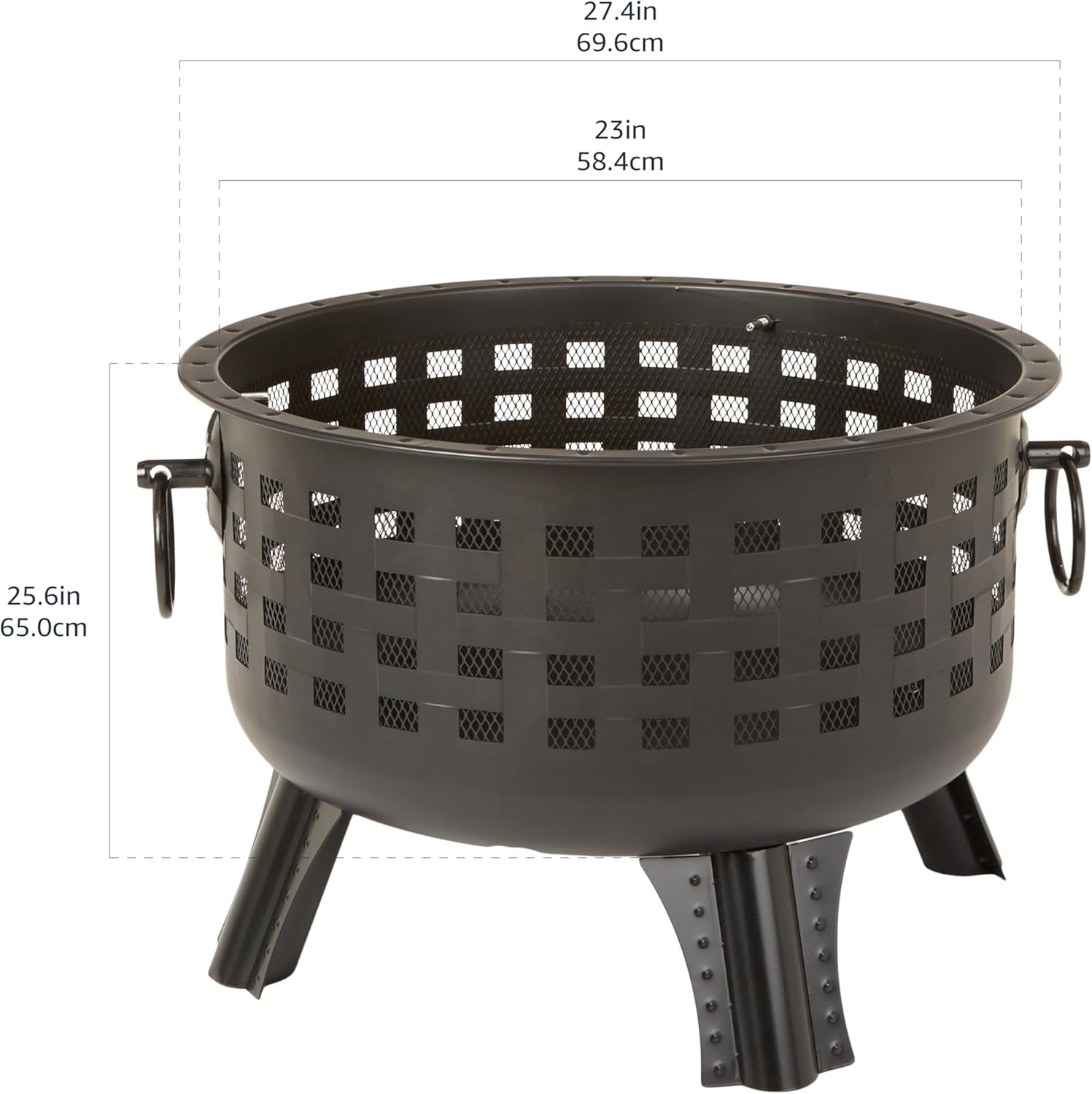 Amazon Basics 27 inch Steel Round Lattice Fire Pit, Easy to Assemble
