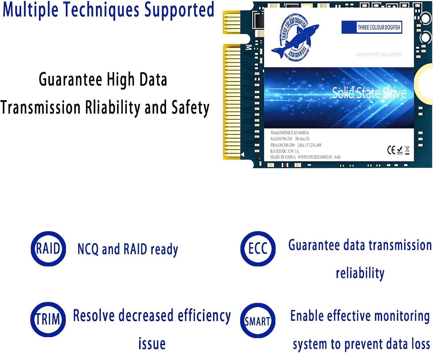 Dogfish SSD M.2 2230 NVMe PCIe 4.0 512GB 3D TLC NAND Gaming Unit?a stato solido interna per Steam Deck PS5 Surface Pro Laptop Desktop (M.2 2230 NVMe 4.0, 512 GB)