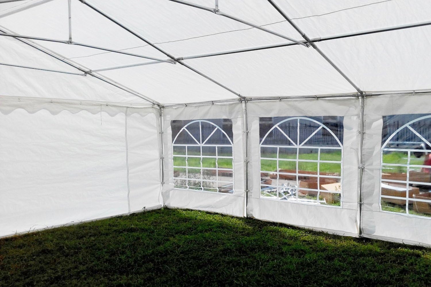 AMERICAN PHOENIX Party Tent 20x20 ft Heavy Duty Canopy Shelter for Wedding Event Fair with Fire Retardant Roof with Sidewalls and Windows White (20x20 - w FR)