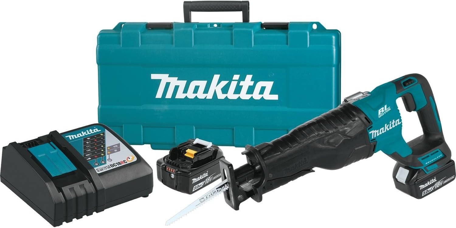 Makita XRJ05T 18V LXT Lithium-Ion Brushless Cordless Recipro Saw Kit (5.0Ah)