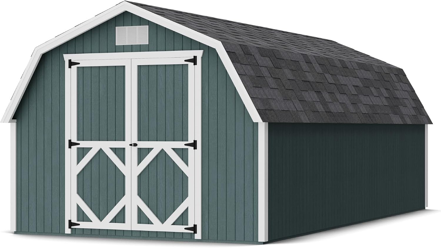 Little Cottage Co. 10x20 Classic Gambrel Barn with 4 ft. Sidewalls with Floor, Outdoor Wood Storage Shed Do-It-Yourself Precut Kit