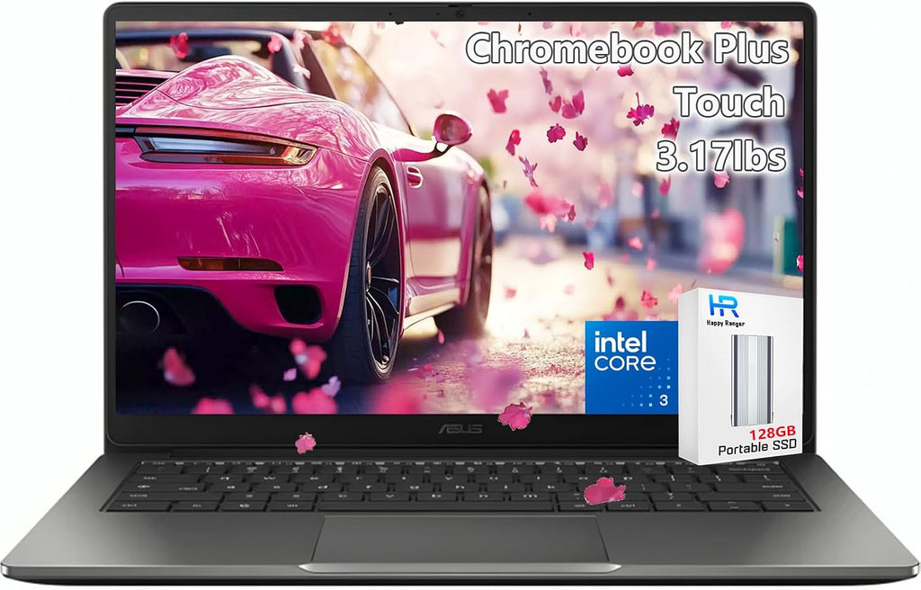 ASUS Chromebook Touchsceen Laptop - 14 inch FHD Display - Intel Core 3-N355 Beat i3-1215U - 8GB RAM| 256GB Storage +128GB SSD - Goole AI Laptop - School Students - Kids 8-12