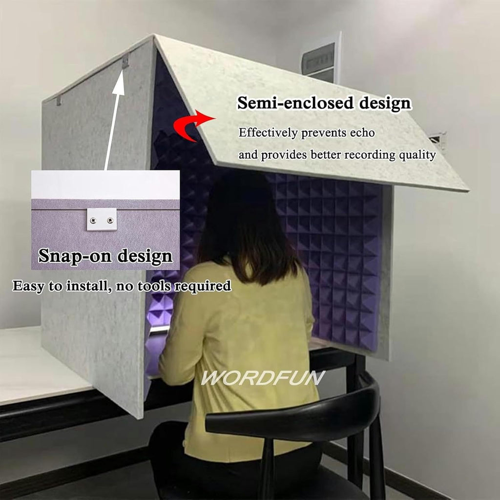 Sound Isolation Room For Home Studio, Portable Sound Recording Vocal Booth Box, Studio Equipment, Vocal Absorbing Shield, Microphone Shield For Podcasts Singing Gaming And Broadcasting (Red 80*8