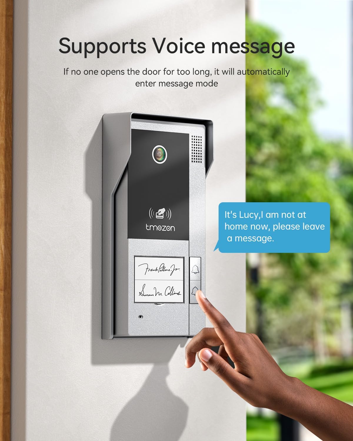 TMEZON Wireless WiFi Video Doorbell Intercom System 2 Unit and Monitor Door Phone IP 4 Wire 7 Inch Entry 1080P Camera Night Vision,Support Remote Unlock Door Release,Snapshot,Tuya