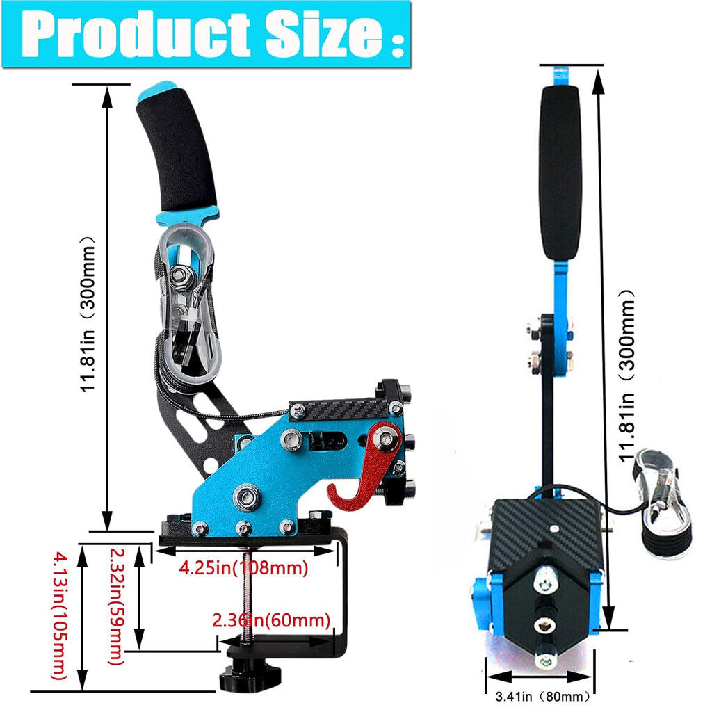 Obokidly Upgrade USB Handbrake Support G920 2 IN 1 Compatible With XBOX ONE/XBOX ONE S AND PC For Simracing Game Sim Rig With Clamp ;With Plate (Blue-1)