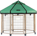Advantek Pet Gazebo Indoor and Outdoor Metal Dog Kennel with Umbrella Roof, 4ft Hunter Green