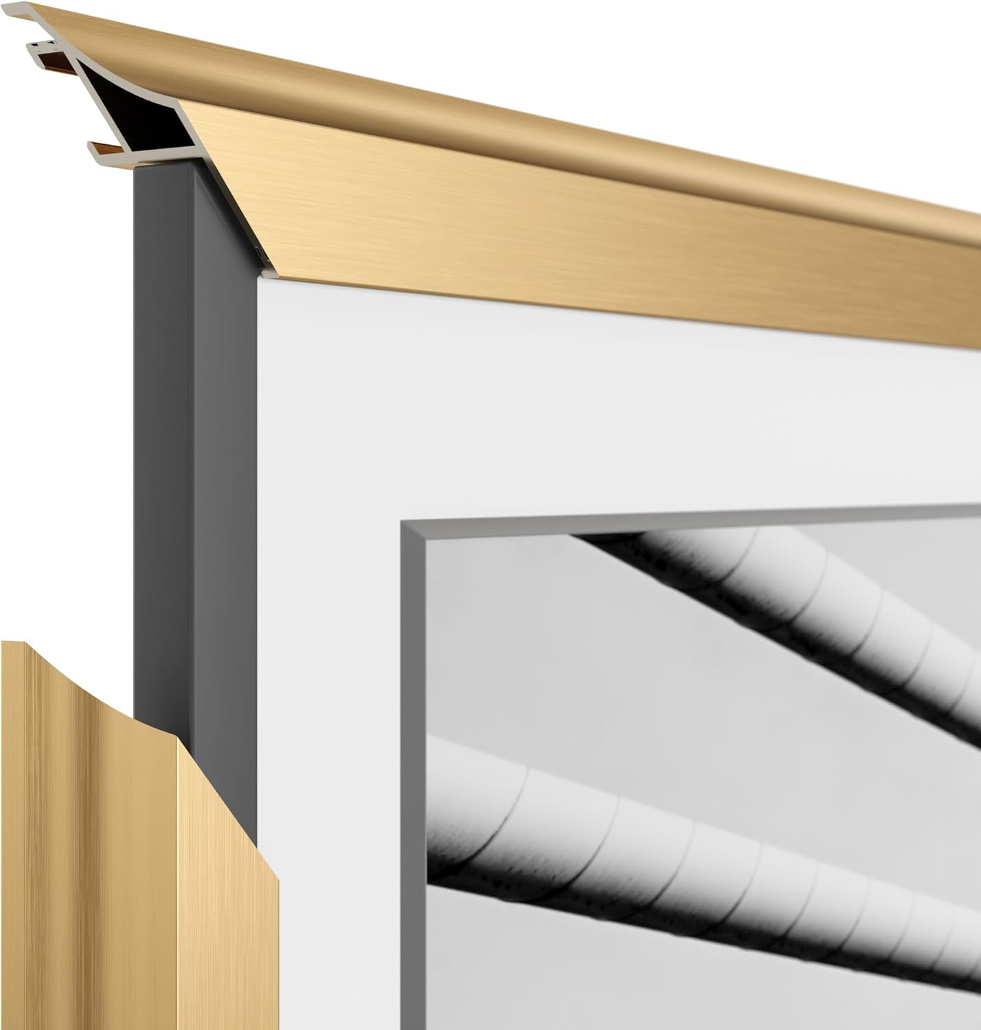 Pale Gold Scoop 32' Alloy Deco TV Frame - Compatible ONLY with Samsung The Frame TVs (Fits 2021-2026, LS03A, LS03B, LS03C, LS03D, LS03FA)