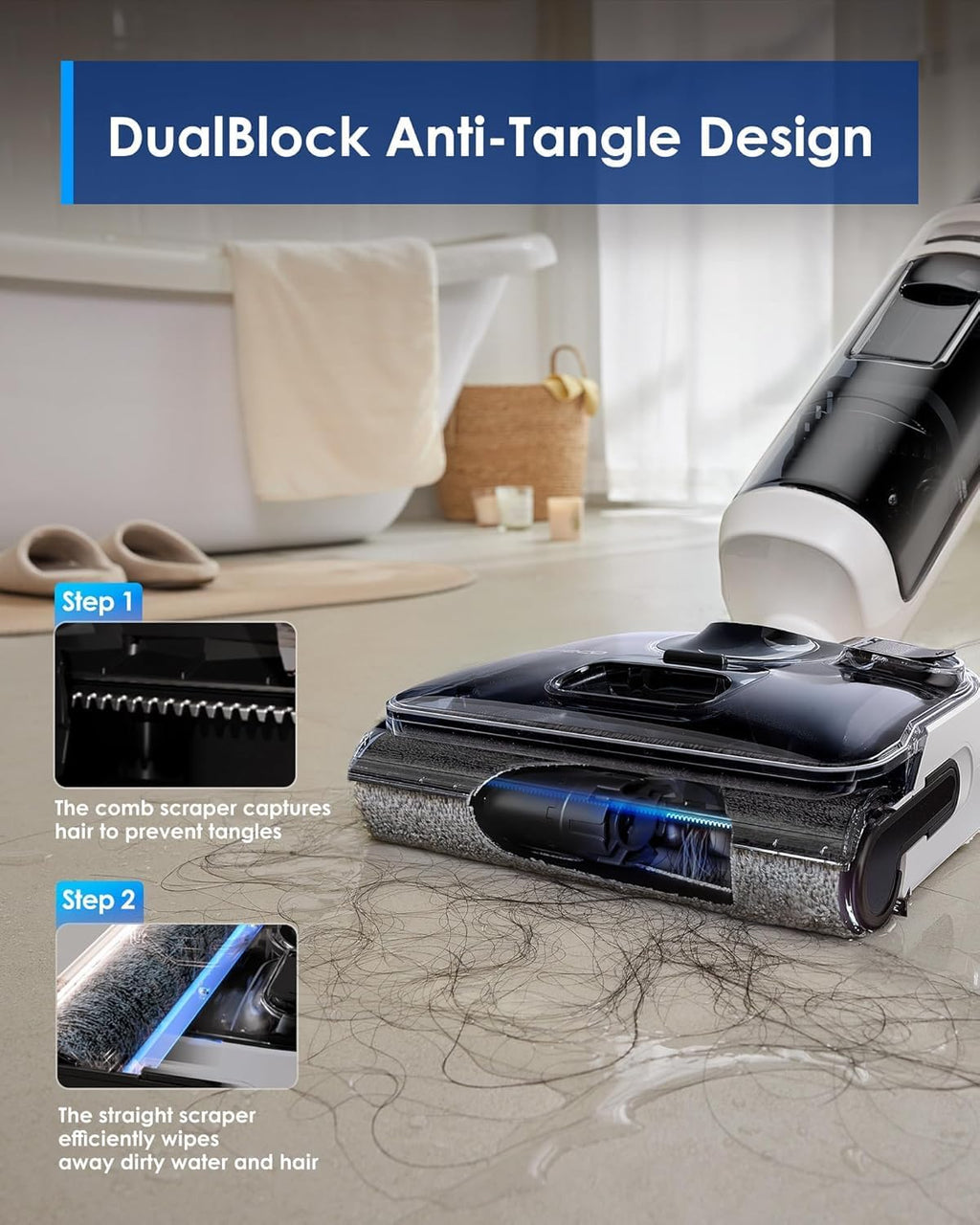 Tineco Floor ONE Switch S6 Stretch Wet Dry Vacuum Cleaner, Multi-Function, 180° Lay-Flat, Anti-Tangle Design, Self-Cleaning, 65Min Runtime, Dual-Edge Cleaning, Whole-House Cleaning Floor Cleaner