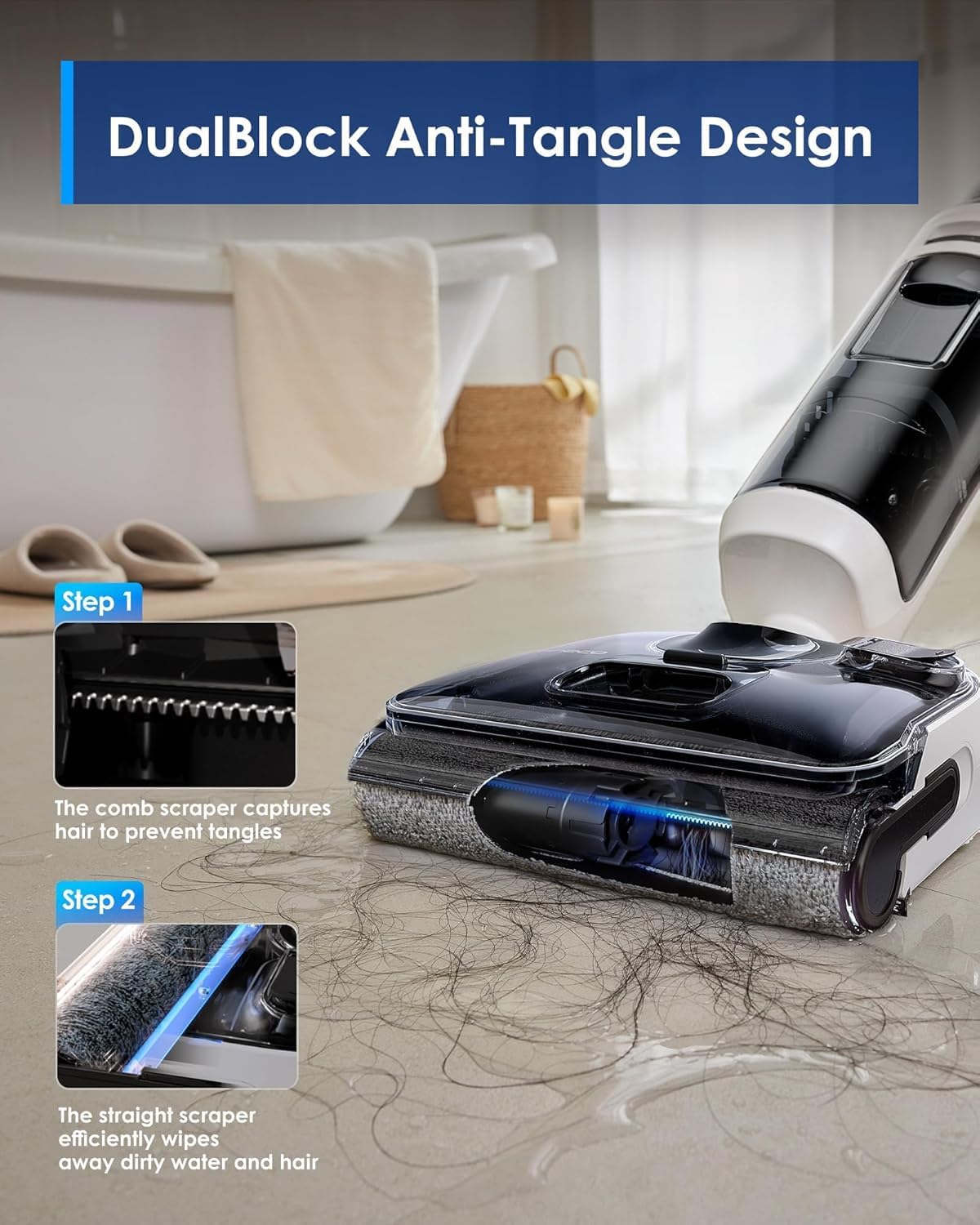 Tineco Floor ONE Switch S6 Stretch Wet Dry Vacuum Cleaner, Multi-Function, 180° Lay-Flat, Anti-Tangle Design, Self-Cleaning, 65Min Runtime, Dual-Edge Cleaning, Whole-House Cleaning Floor Cleaner
