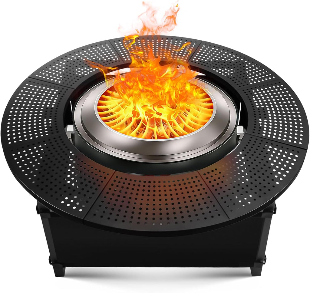 47.8 Inch Fire Pit Surround Tabletop for Solo Stove Bonfire Ranger Yukon 2.0, Powder-Coated Steel Table Top with 30.2 Inch Inner Diameter,Outdoor Fire Pit Accessory for Wood Burning