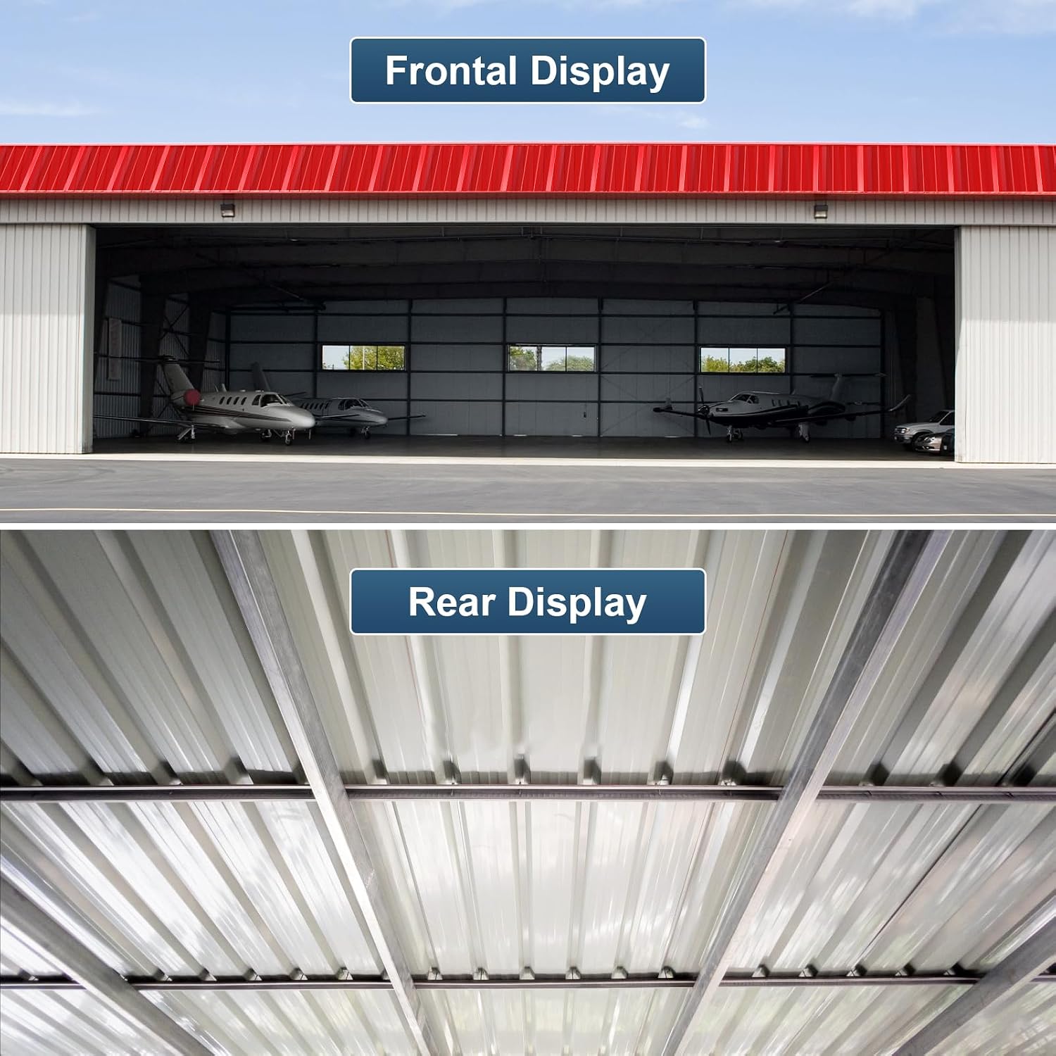 15 Pack PPGI Metal Roofing Panels, 60' x 36', 28 Gauge, 225 Sq. Ft. Coverage, Prepainted Galvanized Steel Sheets for Residential, Commercial, Pergolas, Gazebos, Fencing, and Patio Roofs（Red）