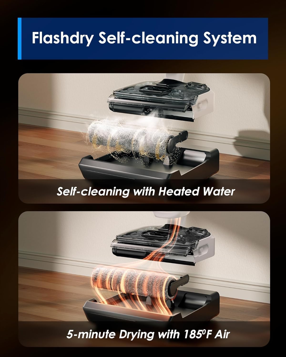Tineco Floor ONE Switch S6 Stretch Wet Dry Vacuum Cleaner, Multi-Function, 180° Lay-Flat, Anti-Tangle Design, Self-Cleaning, 65Min Runtime, Dual-Edge Cleaning, Whole-House Cleaning Floor Cleaner