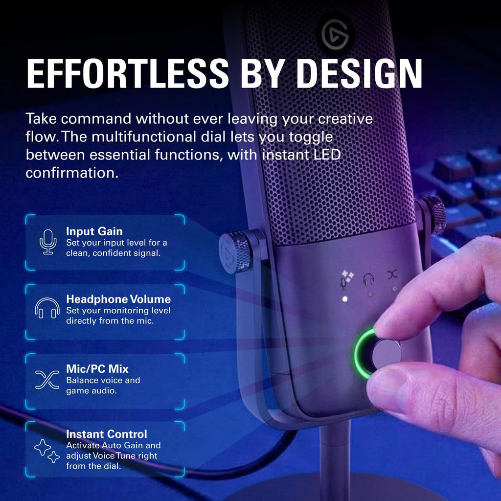 Elgato Wave:3 MK.2 – Premium USB Condenser Microphone for Streaming & Podcasting with Wave FX Processor, Onboard DSP, Clipguard 2.0, VST Inserts – Works on PC and Mac
