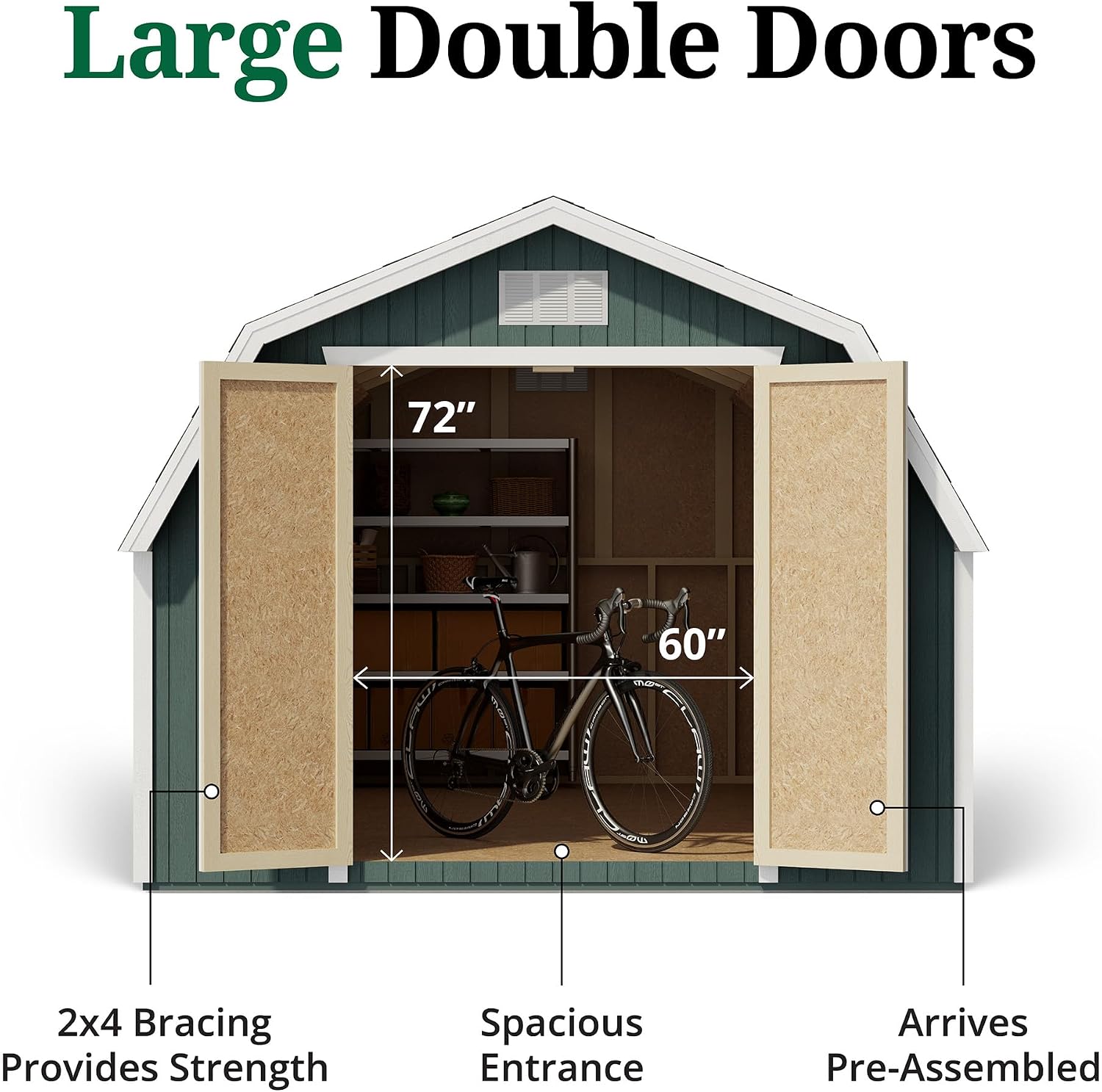 Little Cottage Co. 10x14 Classic Gambrel Barn with 4 ft. Sidewalls with Floor, Outdoor Wood Storage Shed Do-It-Yourself Precut Kit