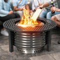 Fire Pit Surround Tabletop for Solo Stove Bonfire, 37.5'' Diameter Outdoor Steel Table with Extra Protective Layer, Expands Usable Space, 21.6'' Inner Diameter Fits 19–21'' Fire Pits