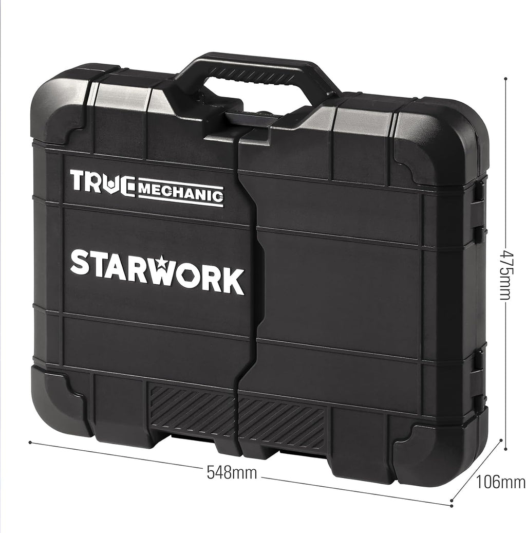 STARWORK TRUE MECHANIC 312-Piece Mechanics Tool Set and Socket Set, Professional, SAE/Metric, Mirror-Finish Sockets & Ratchet Wrenches