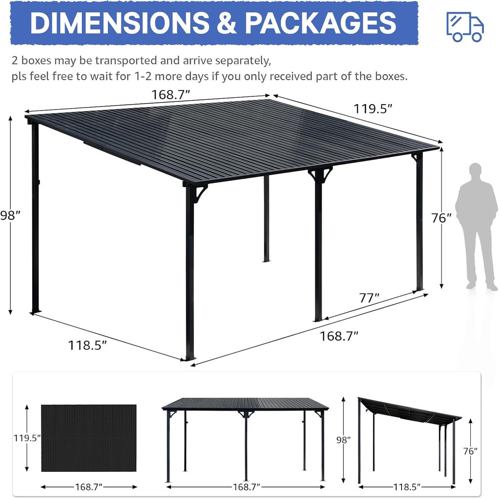 SUNSITT 10 * 14FT Patio Gazebo