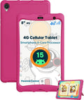 8-Inch 4G LTE Android Tablet with Kids-Proof Case – Unlocked Tablet with SIM Slot, 12GB RAM + 64GB Storage (Expandable to 2TB), MediaTek Octa-Core, IPS Display, Dual-Band Wi-Fi, 5100mAh Battery, Pink