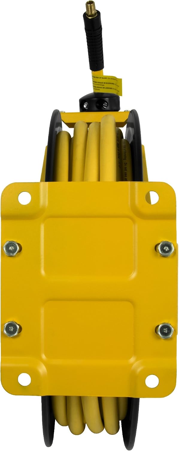 DeWalt DXCM024-0343 Double Arm Hose Reel with 3/8' x 50' Premium Rubber Hose & ColorFit by Milton Coupler & Plug Kit - (M-Style, Red) - 1/4' NPT, (14-Piece) - S-314MKIT