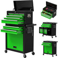 8-Drawer Rolling Tool Chest, High Capacity Removable Tool Storage Cabinet, Detachable Toolbox with Lock for Garage Warehouse and Workshop (Blackgreen)