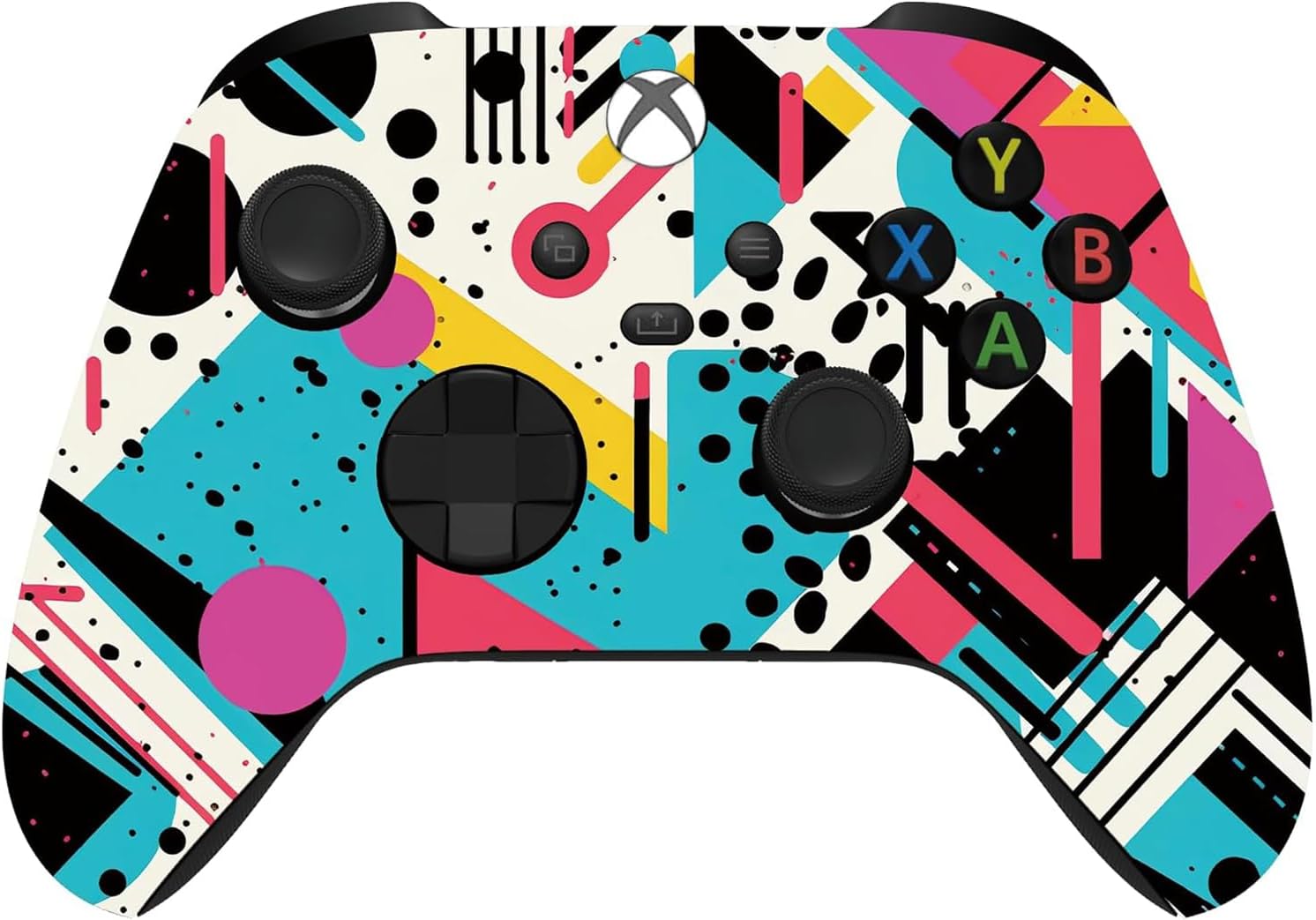 Wireless Controller for Microsoft Xbox Series X/S & Xbox One - Custom Soft Touch Feel - Custom Series X/S Controller (X/S Retro Abstract)