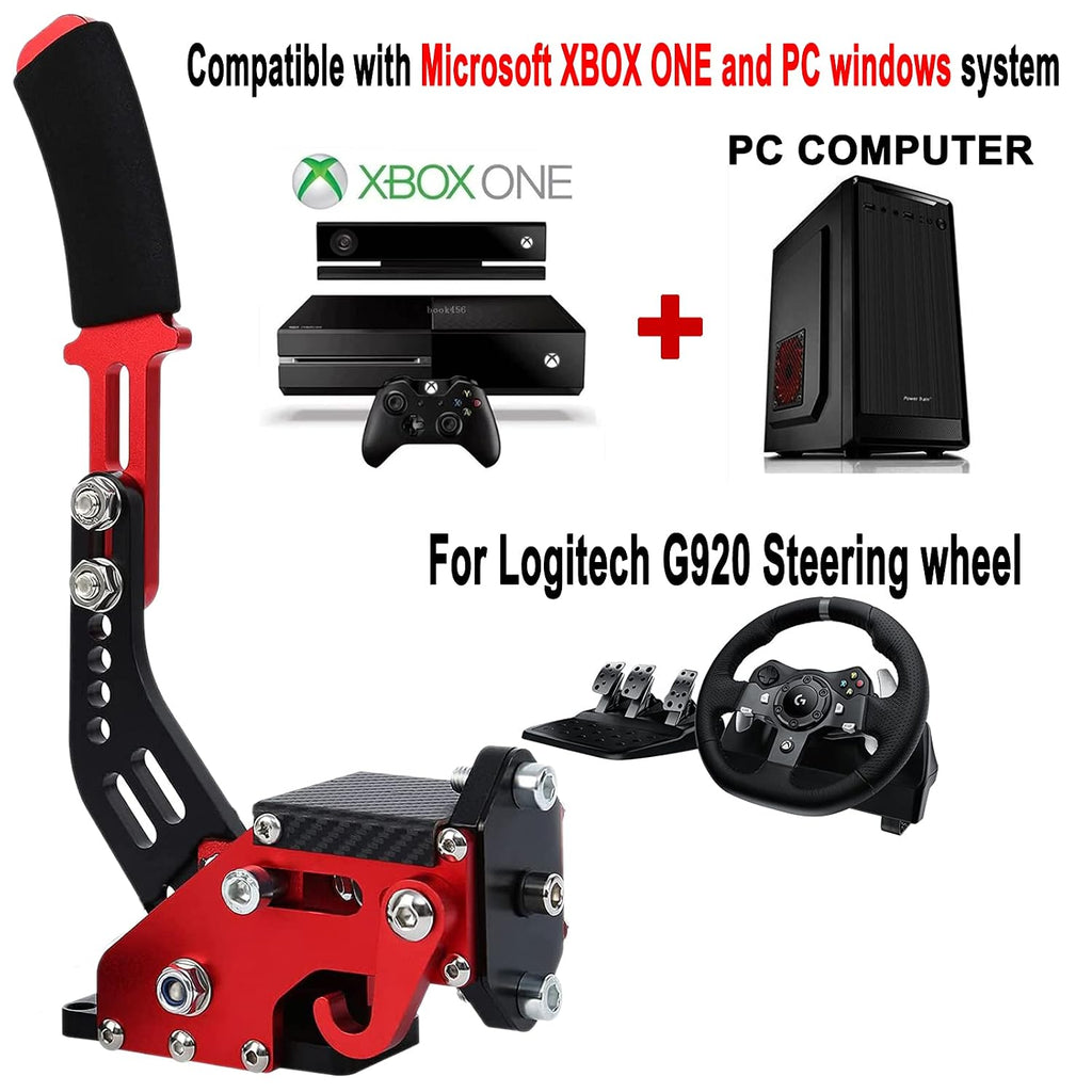 Obokidly Upgrade USB Handbrake Support G920 Compatible with Xbox ONE/Xbox ONE S for Simracing Game Sim Rig with Clamp Also Suitable for PC (Red)