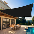 Shade&Beyond Custom 10'x15' Sun Shade Sail Canopy Rectangle UV Block Breathable Curved Sunshade for Backyard Yard Deck Outdoor Facility and Activities, Black (We Make Custom Size)