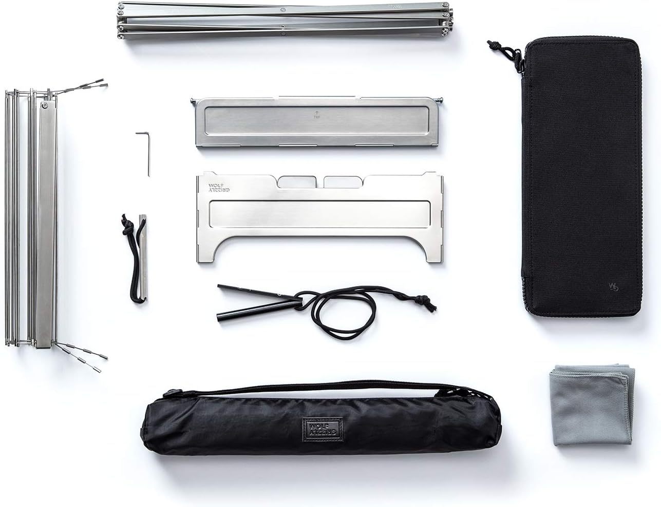 Wolf and Grizzly Campfire Trio | Portable Fire Pit, Folding Grill and Ferro Rod Combo | Campfire Cooking Kit for Camping and Outdoor Adventures | Portable Firepit for Camping | Fire Pit with Grill…
