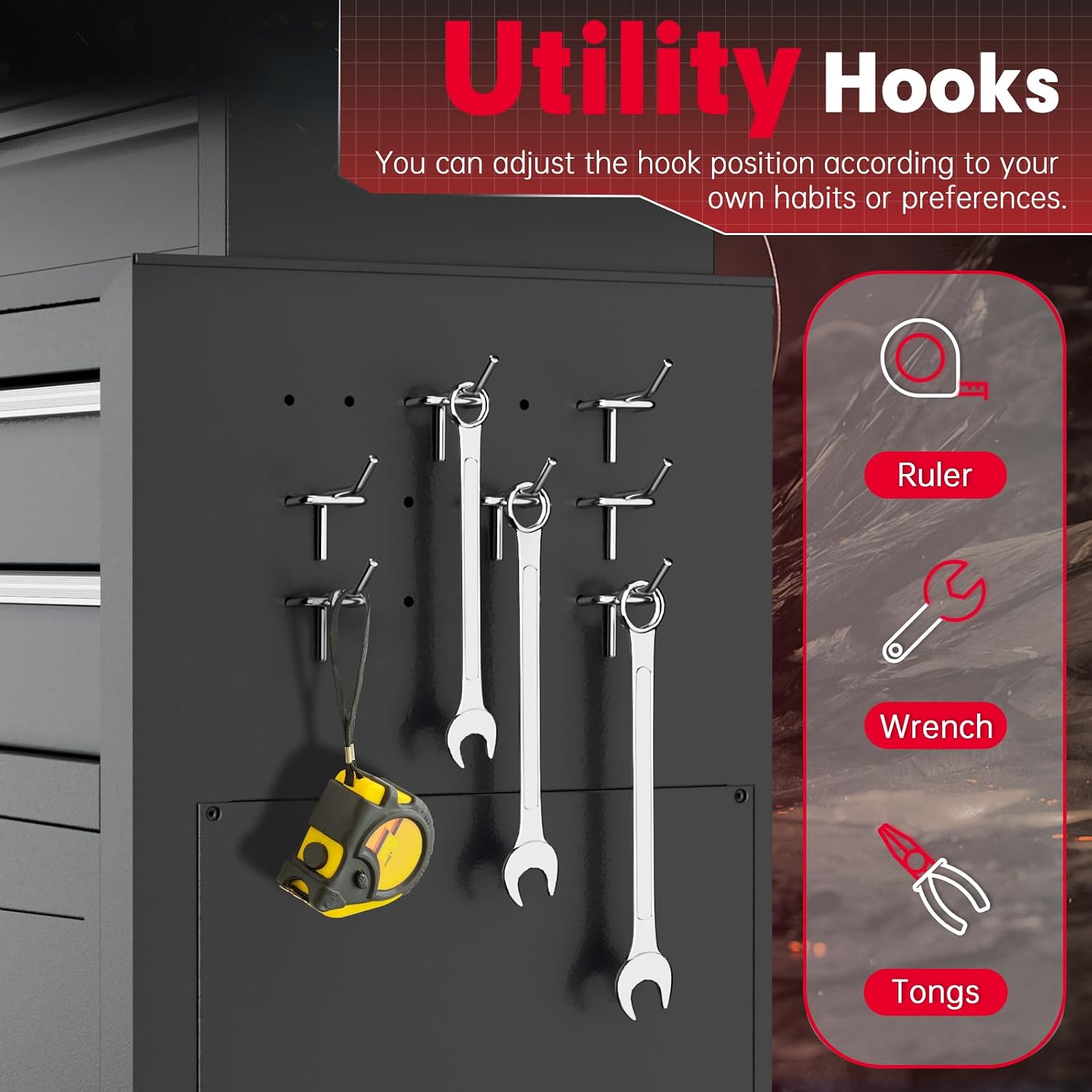 Superday Metal Tool Chest, 8 Drawer Rolling Tool Chest with Wheels, Detachable Tool Storage Cabinet with Lock for Garage, Assembled Steel Tool Cart with Liner & Hooks for Workshop, Warehouse (Black)